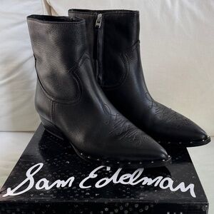 Sam Edelman Black Leather Ankle Boots